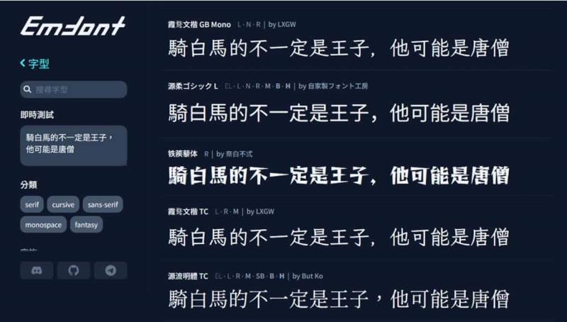 Emfont：免費中文網頁字型服務，支援 90+ 開源字型，輕量載入超省流