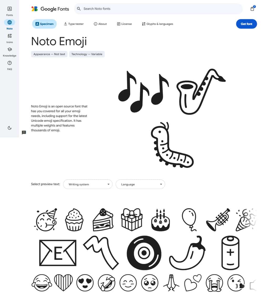 Noto Emoji 免費字型：跨平台、支援 Unicode，讓你的表情符號更到位！