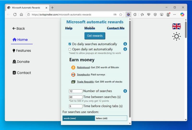 Microsoft Automatic Rewards ：自動 Bing 搜尋，每天輕鬆賺取 Microsoft Rewards 點數
