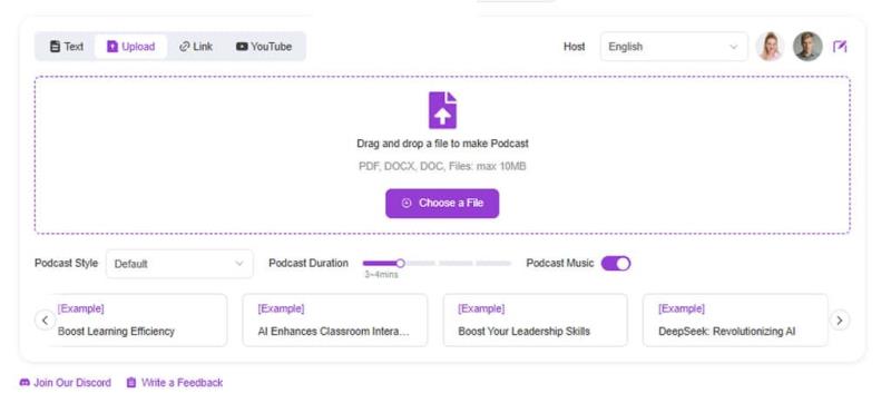 AIVocal AI Podcast Generator：免費線上文字轉播客工具，輕鬆創建專業級音訊節目