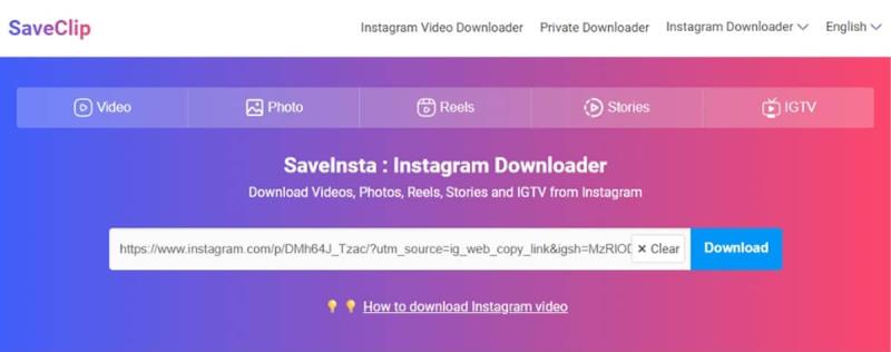 SaveClip：免費 Instagram 下載線上工具，輕鬆保存 IG 影片照片
