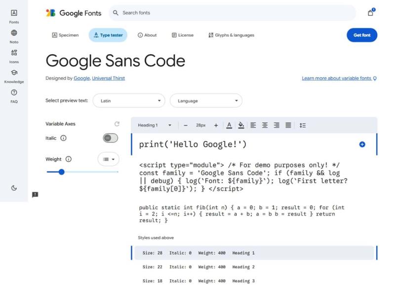 Google Sans Code 字型免費下載：程式設計師必備的全新編程字體