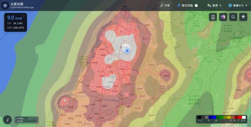 Light Pollution Map：全球光害地圖！找尋最佳觀星拍攝地點的必備工具