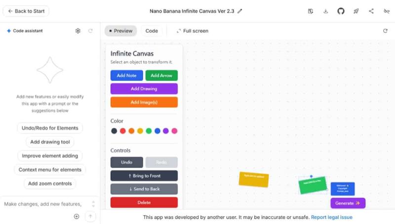 Nano Banana Infinite Canvas：搭載 Gemini 2.5 Flash Image 的免費 AI 圖像畫布創作工具