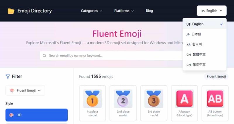 Emoji Directory：一站式搜尋下載 Microsoft Fluent、Google Noto 與原生 Emoji