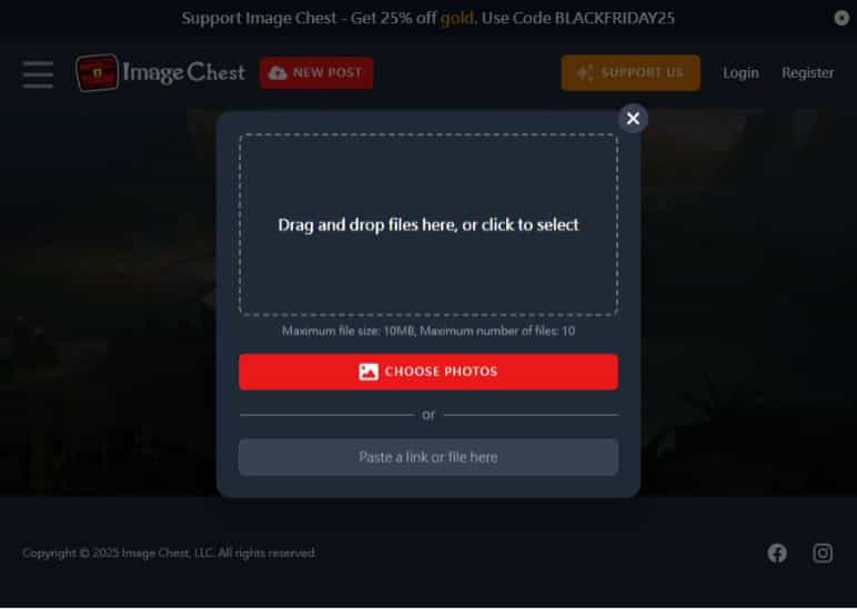 Image Chest：免費圖片影片託管空間，生成直接連結、無限期保存