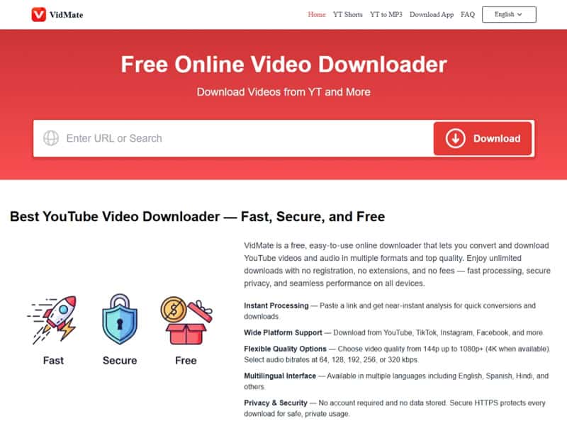 VidMate：免費 YouTube 下載器，3步驟轉檔（支援4K／免註冊）