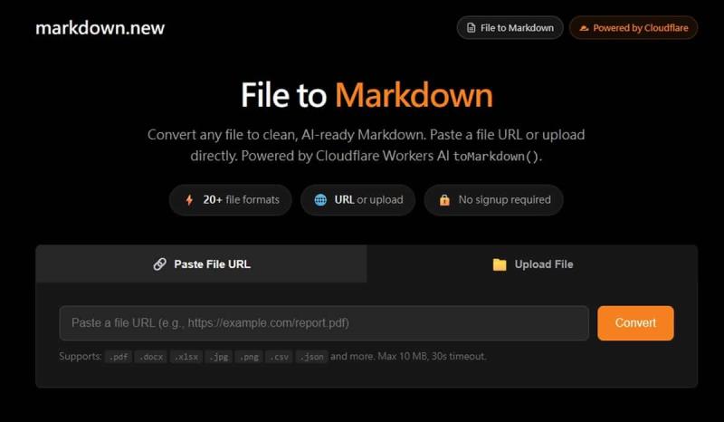網址、PDF、Office 檔一鍵轉換：markdown.new 讓所有內容變成 AI 可讀的 Markdown