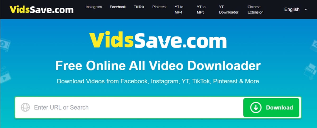VidsSave.com 貼上連結就能存影片、轉 MP3，支援 YouTube、FB、TikTok 等多平台