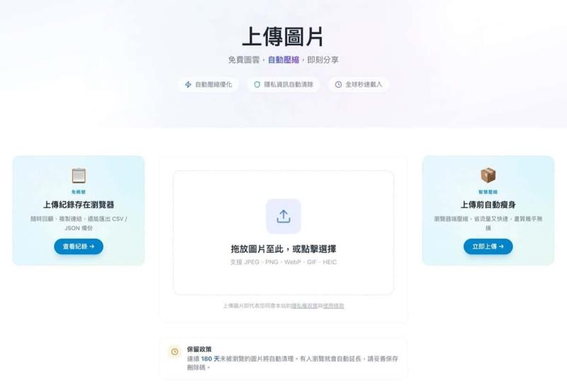 動詞圖雲 img.verb.tw 免費圖床：自動清除 EXIF 隱私、全球 CDN 上傳即用