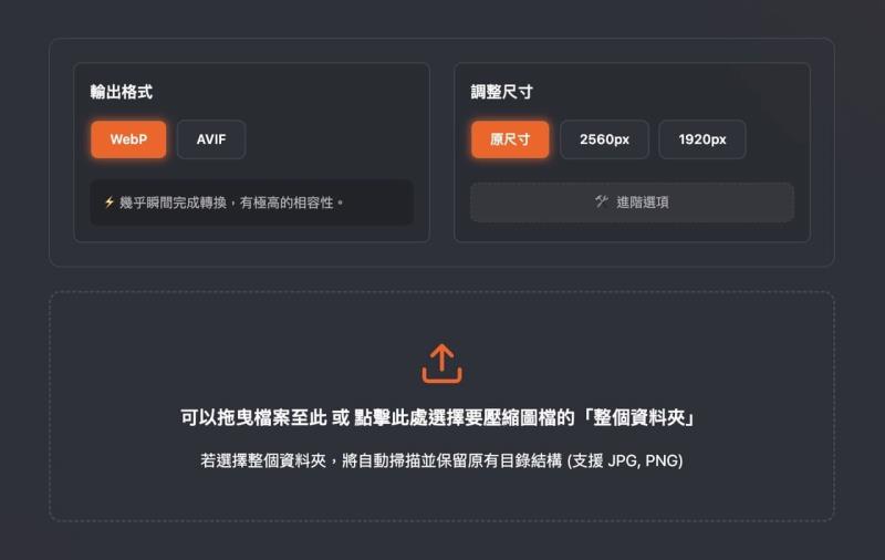 慵懶轉檔 Lazy Image Converter： 免費 WebP／AVIF 本機圖片轉換工具，支援資料夾上傳