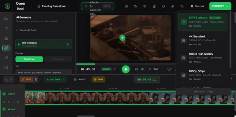 OpenReel Video：免費開源、AI 字幕、4K 剪片，全在瀏覽器裡搞定