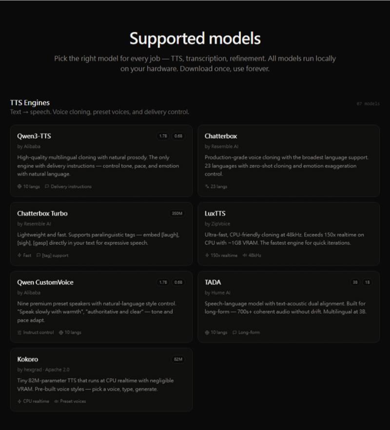 Voicebox 免費 AI 語音工具：本機運行零隱私疑慮，聲音克隆＋語音輸入＋多種 TTS 引擎一次擁有