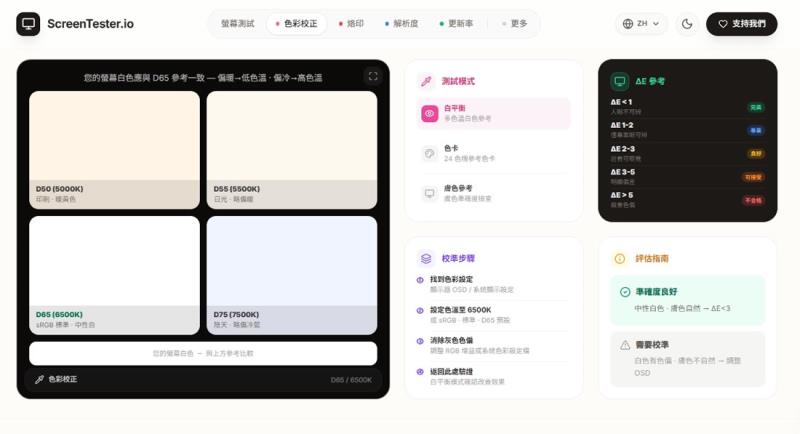 螢幕壞點、漏光別再肉眼瞎猜！ScreenTester.io 免費20多項工具，電視、手機都能測