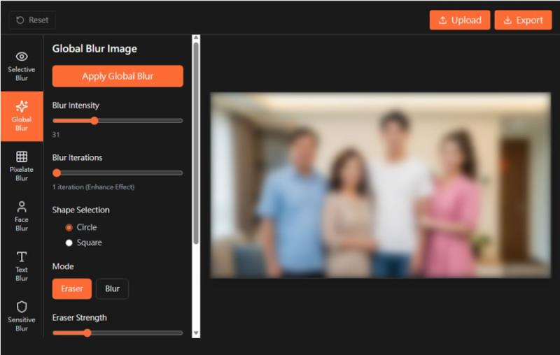 免上傳伺服器的線上圖片模糊工具 blur-image.org：AI 自動偵測臉部、文字、個資一次搞定