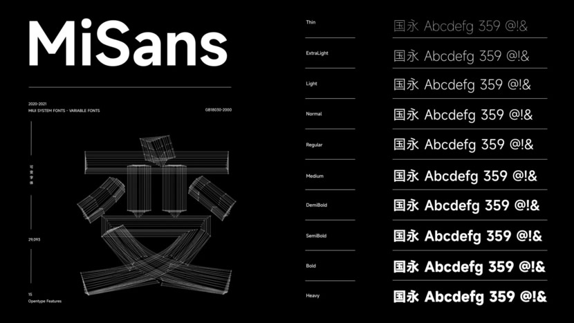 小米 MiSans 免費中文字型 10種字重支援繁體可商業用途 小米 MiSans 免費中文字型 10種字重支援繁體可商業用途